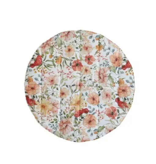 “Flower Power” Round Cotton Mat