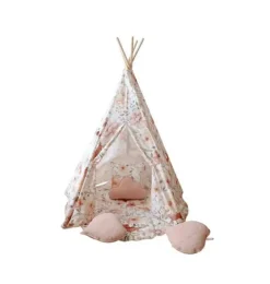 “Flower power” Teepee Tent and Round Mat Set