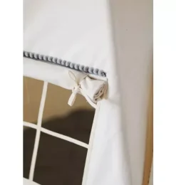 “Grey Pompoms” Teepee with Pompoms and Round Mat Set