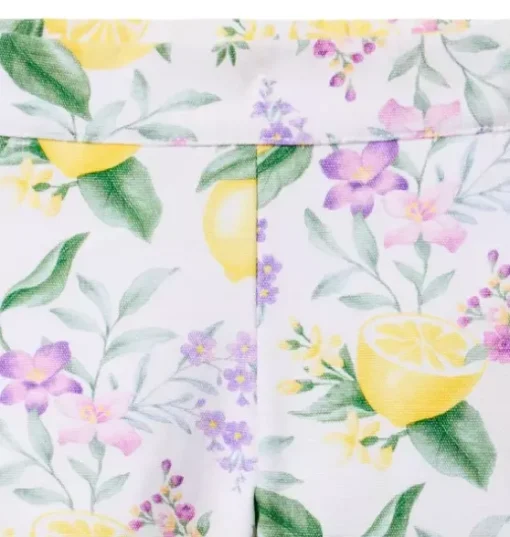 Lemon Floral Canvas Short
