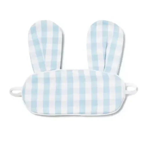 Light Blue Gingham Bunny Eye Mask