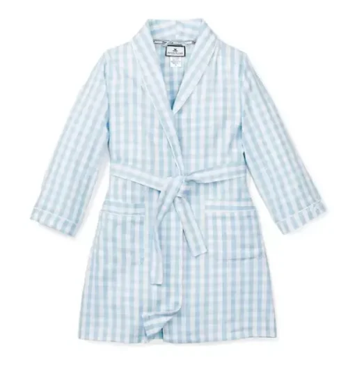 Light Blue Gingham Robe