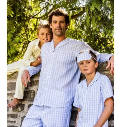 Light Blue Gingham Short Set