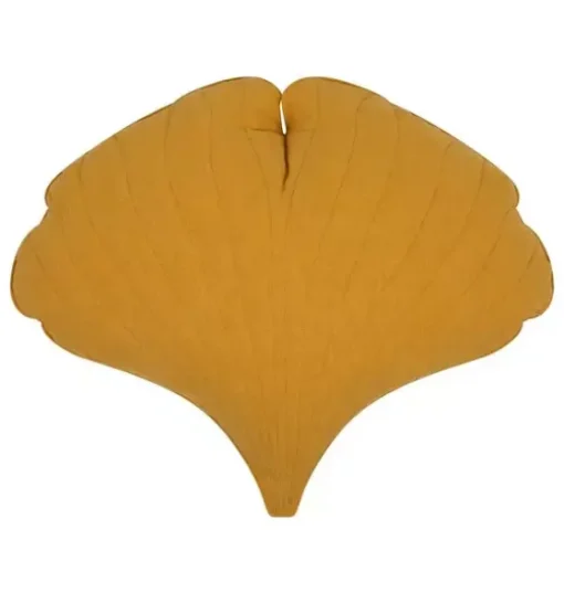 Linen “Mango” Ginkgo Leaf Pillow