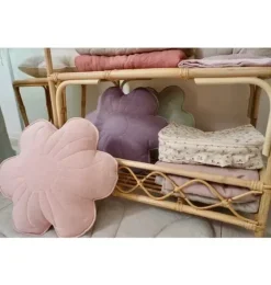Linen "Light Pink Lily" Flower Pillow