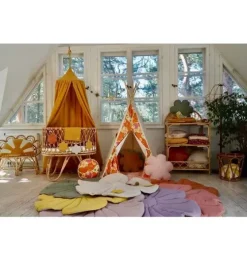Linen "Powder Rose" Flower Mat