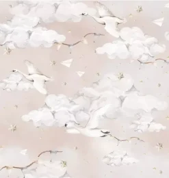 Magic Swans Pink Wallpaper