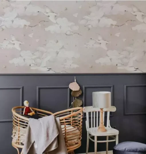 Magic Swans Pink Wallpaper