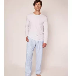 Men's Light Blue Gingham Pant Separates
