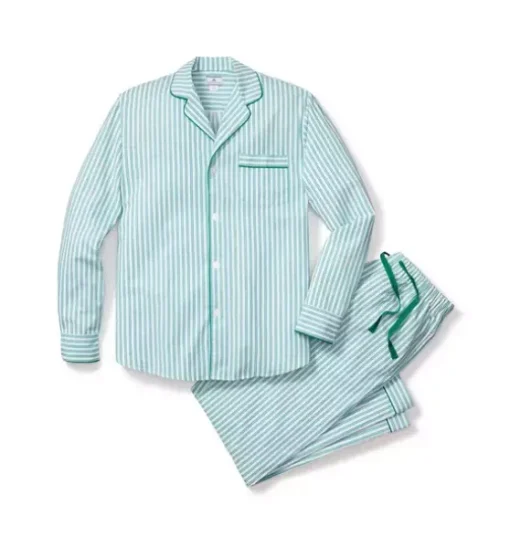 Men's Pajama Set in Emerald Ticking