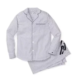 Men's Pajama Set in Navy French Ticking