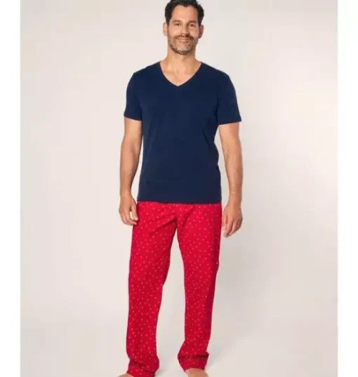 Men's Twill Pajama Pant in Anchors Away