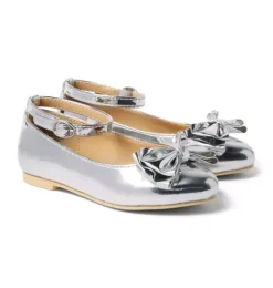 Metallic Bow Ballet Flat