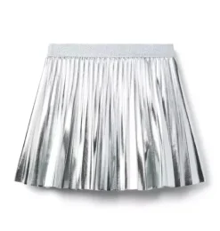 Metallic Pleated Skirt