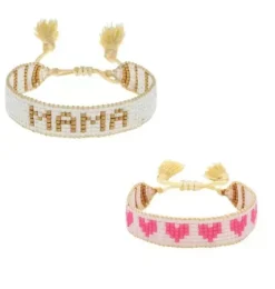 Mini & Me Small White & Gold MAMA + Kids Pink Hearts