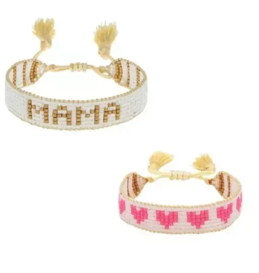 Mini & Me Small White & Gold MAMA + Kids Pink Hearts