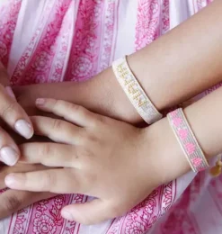Mini & Me Small White & Gold MAMA + Kids Pink Hearts