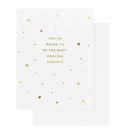Most Amazing Parents, Gold Greeting Card