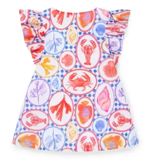 Ocean Icon Ruffle Sleeve Dress