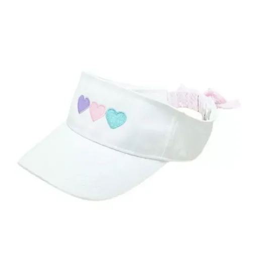 Pastel Hearts Bow Visor