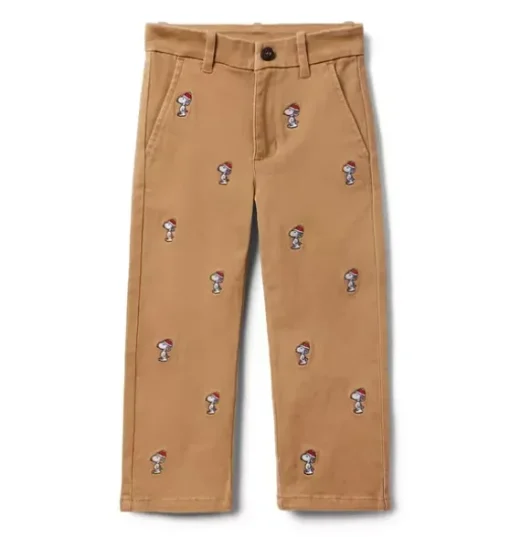 PEANUTS™ Snoopy Santa Embroidered Twill Pant