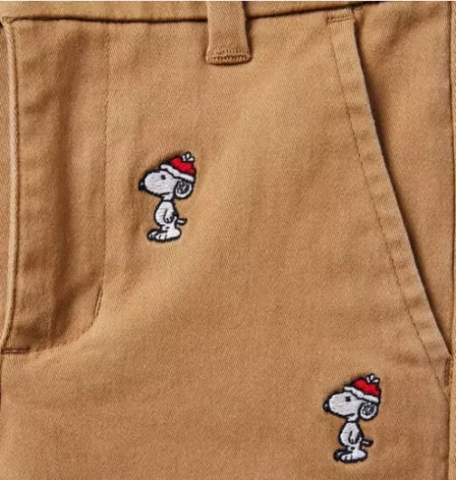 PEANUTS™ Snoopy Santa Embroidered Twill Pant
