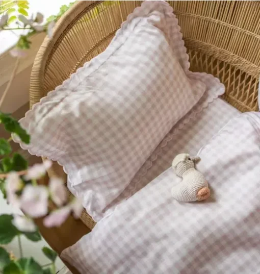 Picnic Gingham Baby Duvet Set - Pink