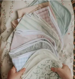 Picnic Gingham Burp Cloth - Pink