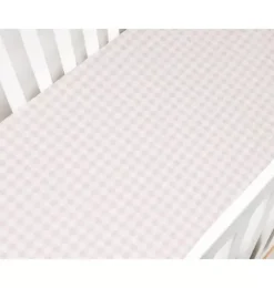 Picnic Gingham Crib Sheet - Pink