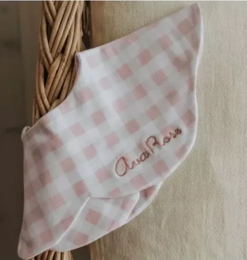 Picnic Gingham Winglet Bib - Pink