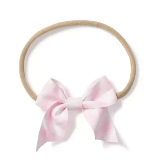 Pink Gingham Baby Hair Bow