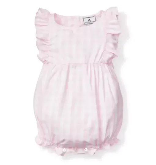Pink Gingham Ruffled Romper