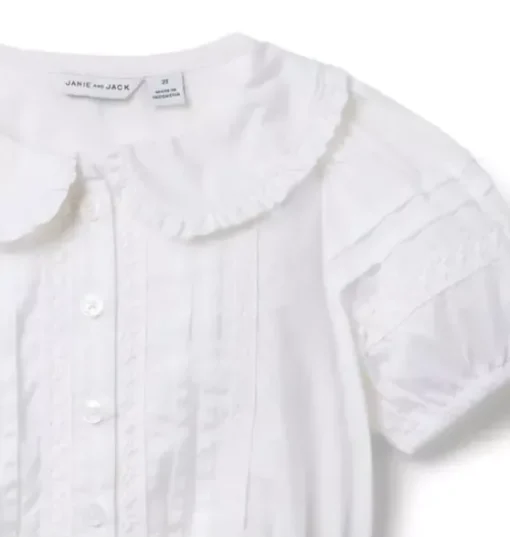 Pintuck Lace Trim Top