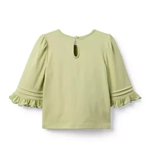Pintuck Ruffle Sleeve Top