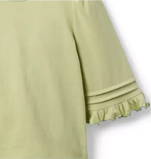 Pintuck Ruffle Sleeve Top