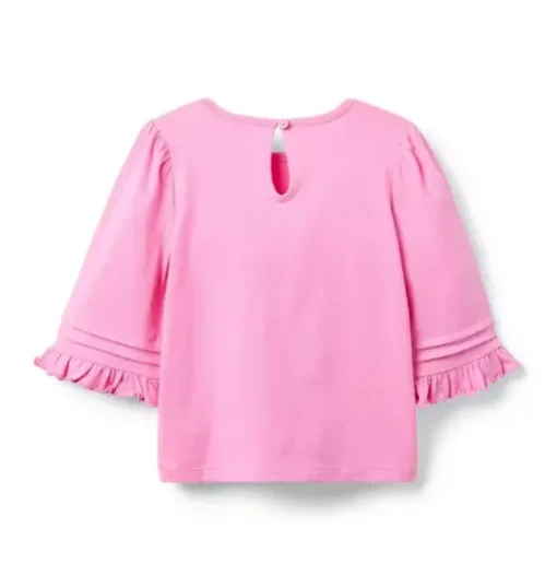 Pintuck Ruffle Sleeve Top