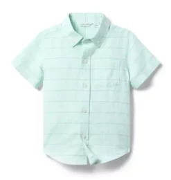 Plaid Linen-Cotton Shirt