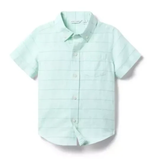 Plaid Linen-Cotton Shirt