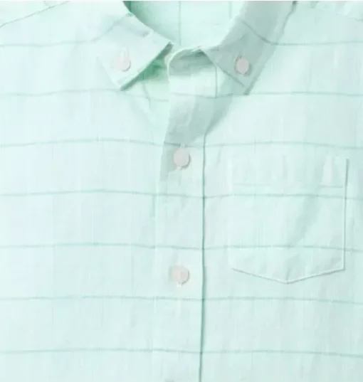 Plaid Linen-Cotton Shirt