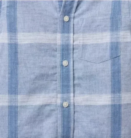 Plaid Linen-Cotton Shirt