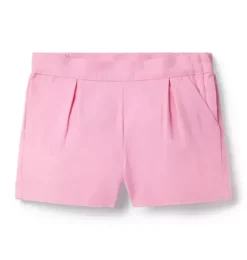 Pleated Canvas Short