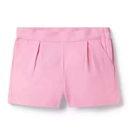 Pleated Canvas Short
