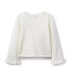 Pointelle Bell Sleeve Sweater