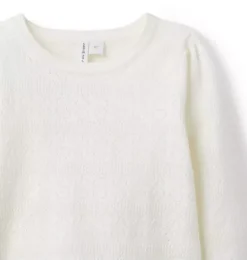 Pointelle Bell Sleeve Sweater