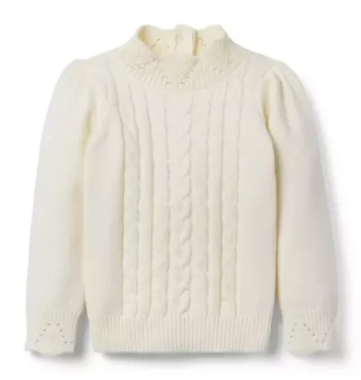 Pointelle Cable Knit Sweater