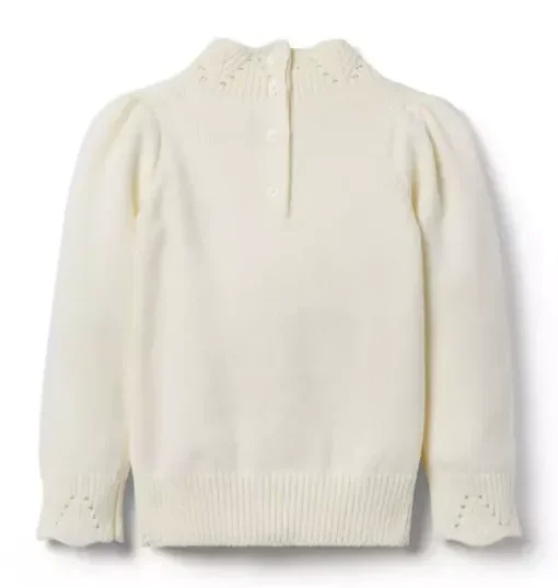 Pointelle Cable Knit Sweater