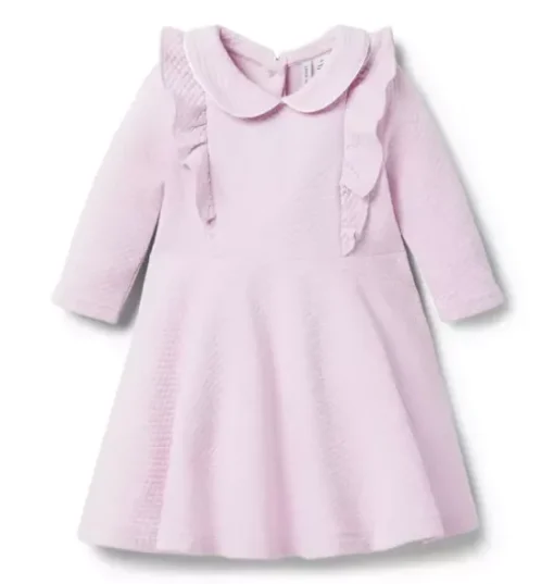 Quilted Jacquard Ruffle Dress