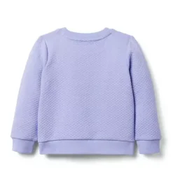 Quilted Jacquard Ruffle Pocket Sweatshirt