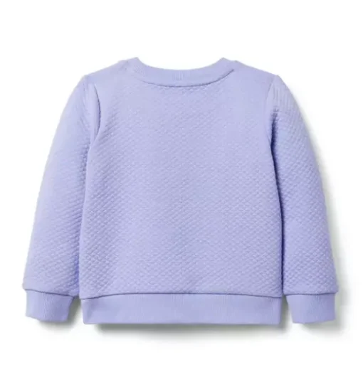 Quilted Jacquard Ruffle Pocket Sweatshirt