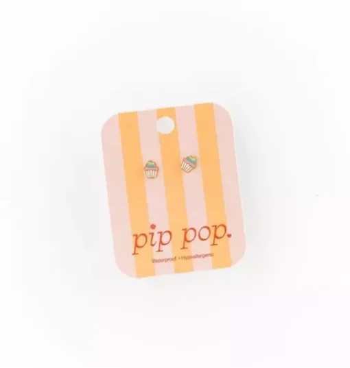 Rainbow Cupcake Stud Earring